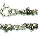 925 STERLING SILVER ELEPHANT CHARM LINK BRACELET #65