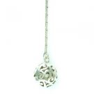 STERLING SILVER LARIAT NECKLACE WITH FILIGREE PENDANT