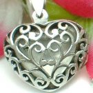 925 STERLING SILVER FILIGREE HEART PHOTO LOCKET PENDANT