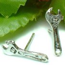 925 STERLING SILVER CRESCENT WRENCH STUD EARRINGS