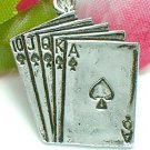 925 STERLING SILVER ROYAL FLUSH POKER CARD CHARM PENDANT #1