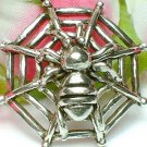925 STERLING SILVER SPIDER ON WEB (MOVES) CHARM PENDANT