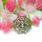 925 STERLING SILVER SPIDER ON WEB (MOVES) CHARM PENDANT