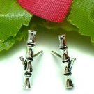 925 STERLING SILVER BAMBOO STUD EARRINGS