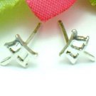 925 STERLING SILVER PEACE CHARACTER STUD EARRINGS