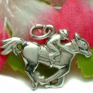 STERLING SILVER JOCKEY HORSE RACING CHARM / PENDANT #9