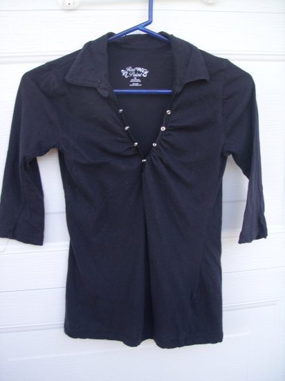 Red Paint Rhinestone Accents Shirt SIZE MEDIUM