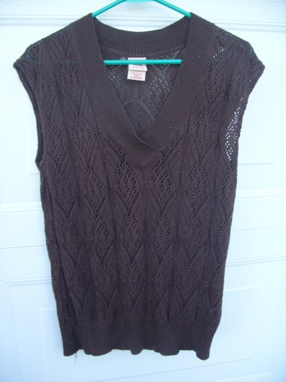 Faded Glory Knit Lace Top SIZE LARGE