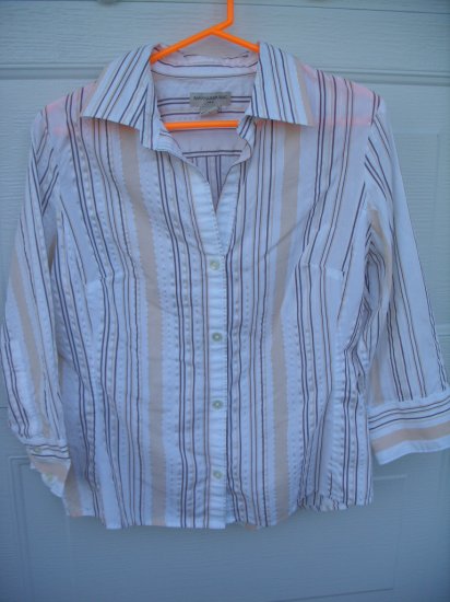 Banana Republic Stripe Tailored Blouse SIZE LARGE
