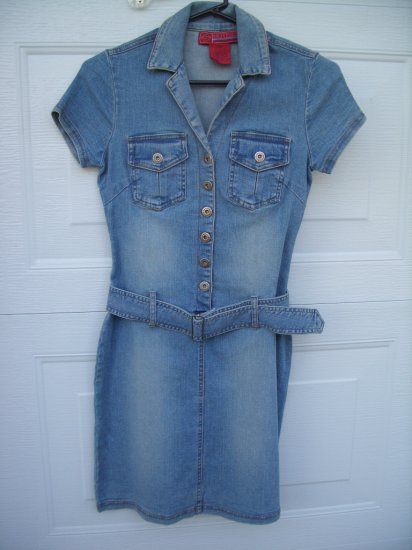 Hot Kiss Jean Belted Fashion Dress SIZE XS (X-Small)