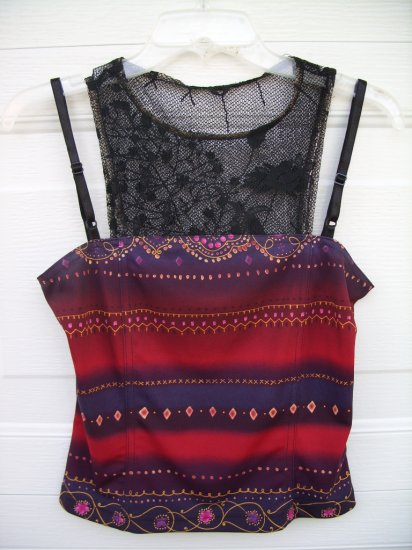 Wrapper Double Tank Blouse Top SIZE MEDIUM