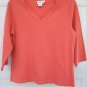Coldwater Creek 3/4 Sleeve Lace Neck Tee SIZE MEDIUM