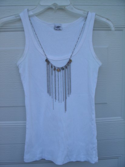 Cozyo White Tank W/Necklace SIZE MEDIUM