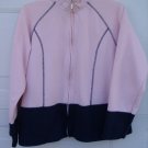 Jennifer Moore Pink and Navy Zipup SIZE LARGE