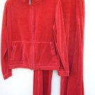 Tommy Hilfiger Red Velour Track Outfit 2pcs SIZE LARGE
