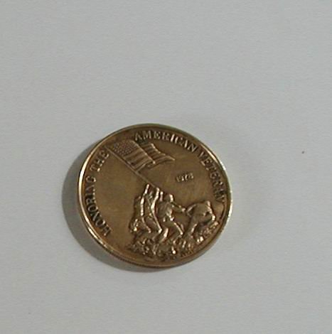 1978 HONORING THE AMERICAN VETERAN BRASS MEDALLION COIN