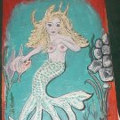 NUDE MERMAID OIL PAINTING OOAK FANTASY 18" BY 24" FISH