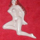 NUDE NAKED RED HAIRED LADY GIRL PLASTER WALL HANGING