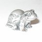 MINIATURE PEWTER FROG VINTAGE 34 INCH TALL X 1 1/2 INCHES WIDE