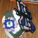 BUTTERFLY TOILET PAPER HOLDER COVER HAND CROCHET MADE USA OOAK FLOWER UNIQUE