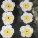 10  Crochet flower buttons for quilts appliques  sewing  to be sewed on.  measure 1 1/2"