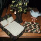 TROLL DOLL bed and tree DISPLAY FOR 3" OR 5" TROLL CROCHET ART  GREAT DISPLAY FOR YOURTROLL