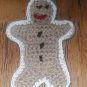 Gingerbread man crochet 4" fabric embellishment  applique