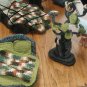 TROLL CROCHET ART. MADE WITH YARN  Tree measures 9", bed measures 6" long and 5 1/2" wide,