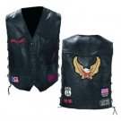 Genuine Buffalo Leather Biker Vest-Men's
