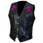 Ladies Rose Design Leather Vest