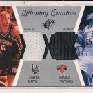 KENYON MARTIN-DIKEMBE MUTOMBO 2003-04 SPX WINNING COMBOS DUAL WARM-UPS CARD