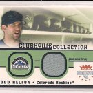 TODD HELTON ROCKIES 2002 FLEER PLATINUM JERSEY CARD