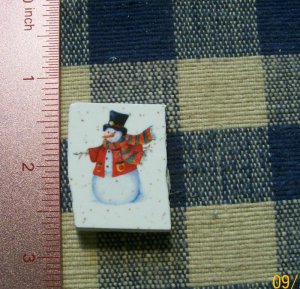 Mosaic Tiles *~XMAS SNOWMAN*~1 HM Kiln Fired Focal