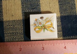 Mosaic Tiles *~YELLOW XMAS BOW*~1 HM Kiln Fired