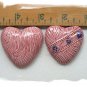 Mosaic Tiles~RASPBERRY HEART SET~ 2  Kiln Fired HM Clay