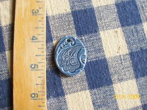 *TWILIGHT BLUE PAISLEY PENDANT*~HM Ceramic Beads/Charms