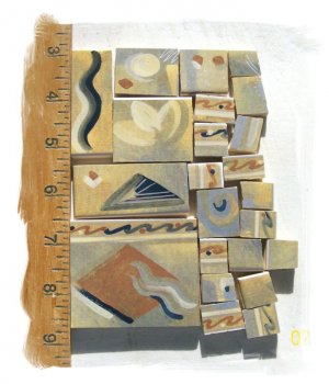 Unique ~~EARTHTONE CrAzIeS~~  23 Lg. HM  Mosaic Tiles