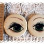 ~*Fabulous ~GREEN EYES~ 2 HM Mosaic Tiles Focals