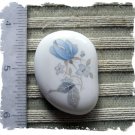 Mosaic Tiles ~BLUE ROSE BUD~on White Glass Pendant