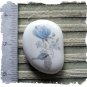 Mosaic Tiles ~BLUE ROSE BUD~on White Glass Pendant