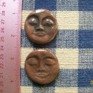 Mosaic Tiles ~*MOCHA FACES*~ 2 HM Clay Kiln Fired