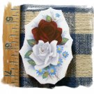 Mosaic Tiles *~RED & WHITE ROSES*~1 LG. HM Focal