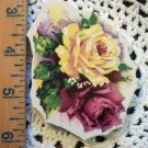 Mosaic Tiles *~Fabulous YELLOW & PINK ROSE ~1 LG. HM Kiln Fired
