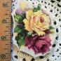 Mosaic Tiles *~Fabulous YELLOW & PINK ROSE ~1 LG. HM Kiln Fired