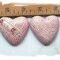 Mosaic Tiles~PINK HEART SET~ 2  Kiln Fired HM Clay
