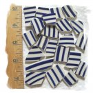 ~LARGE BLUE & WHITE STRIPES~110+ HC China  Mosaic Tiles