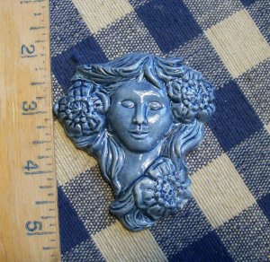 Mosaic Tiles ~TWILIGHT BLUE LADY ~ 1  HM Clay Kiln