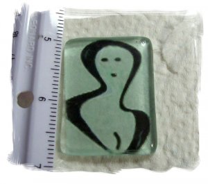 ~Unique ~3D ART DECO LADY~* Glass Mosaic Tiles FREE S/H