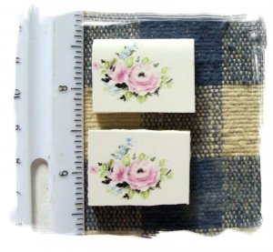 Mosaic Tiles *~PINK ROSES~*2 HM Kiln Fired FOCAL