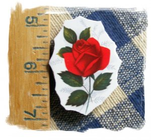 Mosaic Tiles *~BEAUTIFUL RED ROSE*~1 LG. HM Focal
